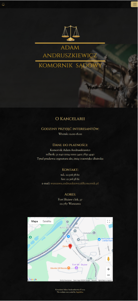 screenshot website www.komornikmokotów.pl